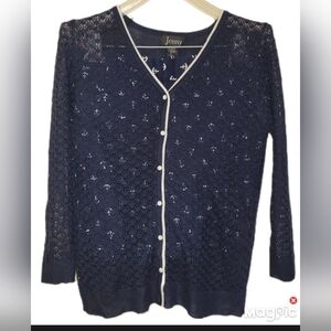 Nautical Theme 2 Piece Shorts Cardigan Set Size Sm /8 Shorts Women's